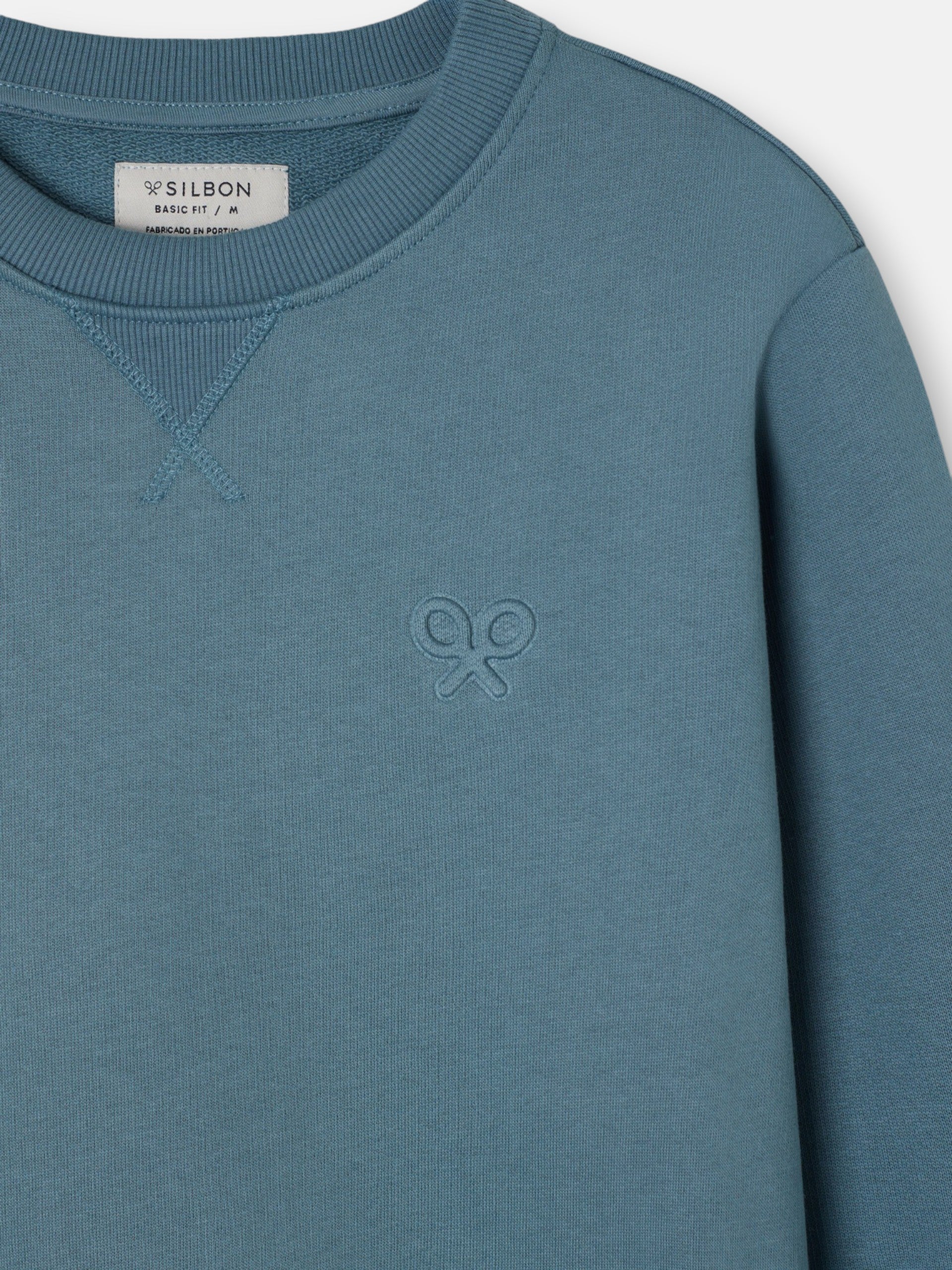 Sudadera minilogo petróleo · Silbon · azul petróleo