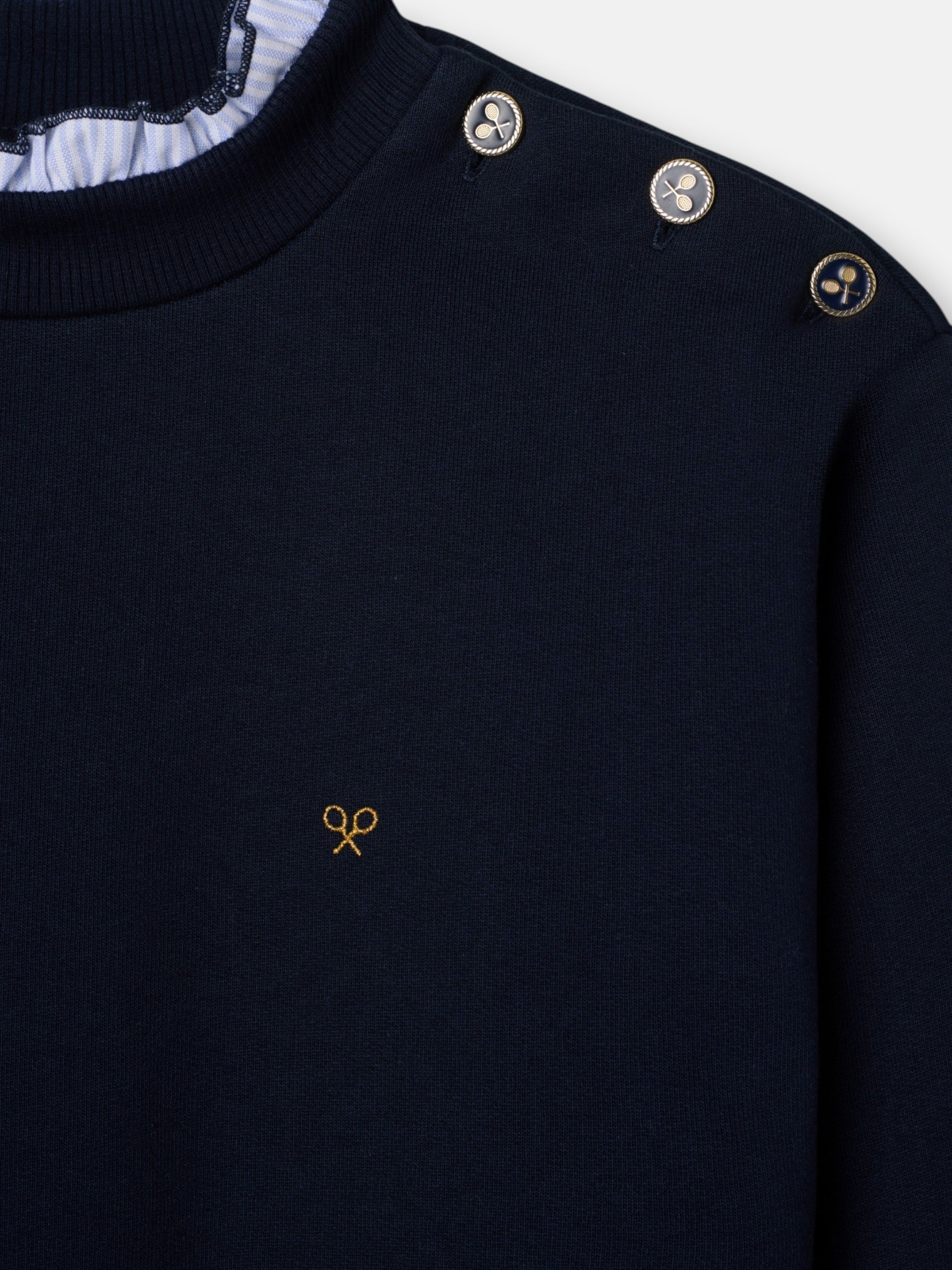 Sudadera con cuello de volante y botones · Silbon · azul marino