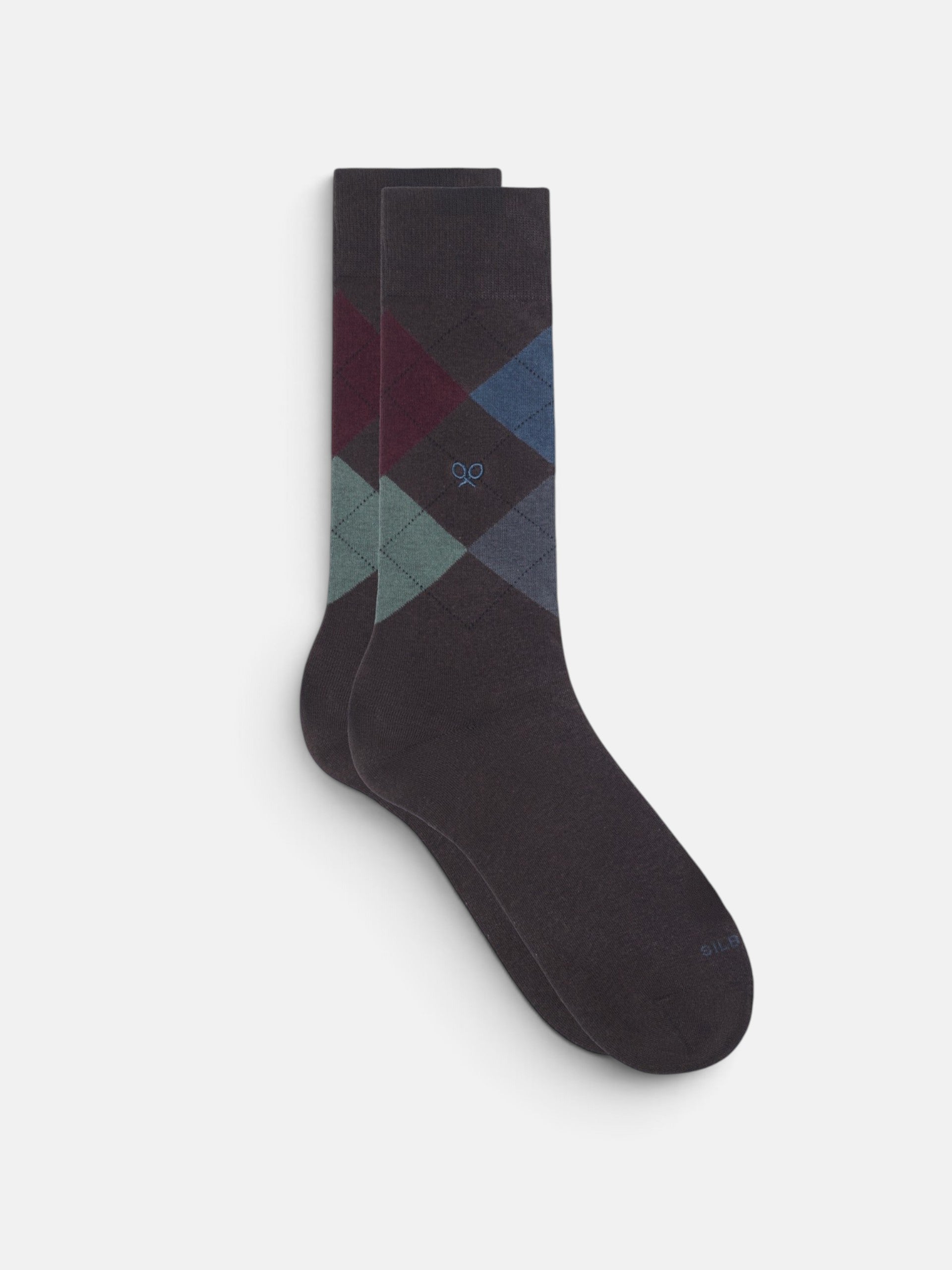 Calcetín rombos colores gris · Silbon