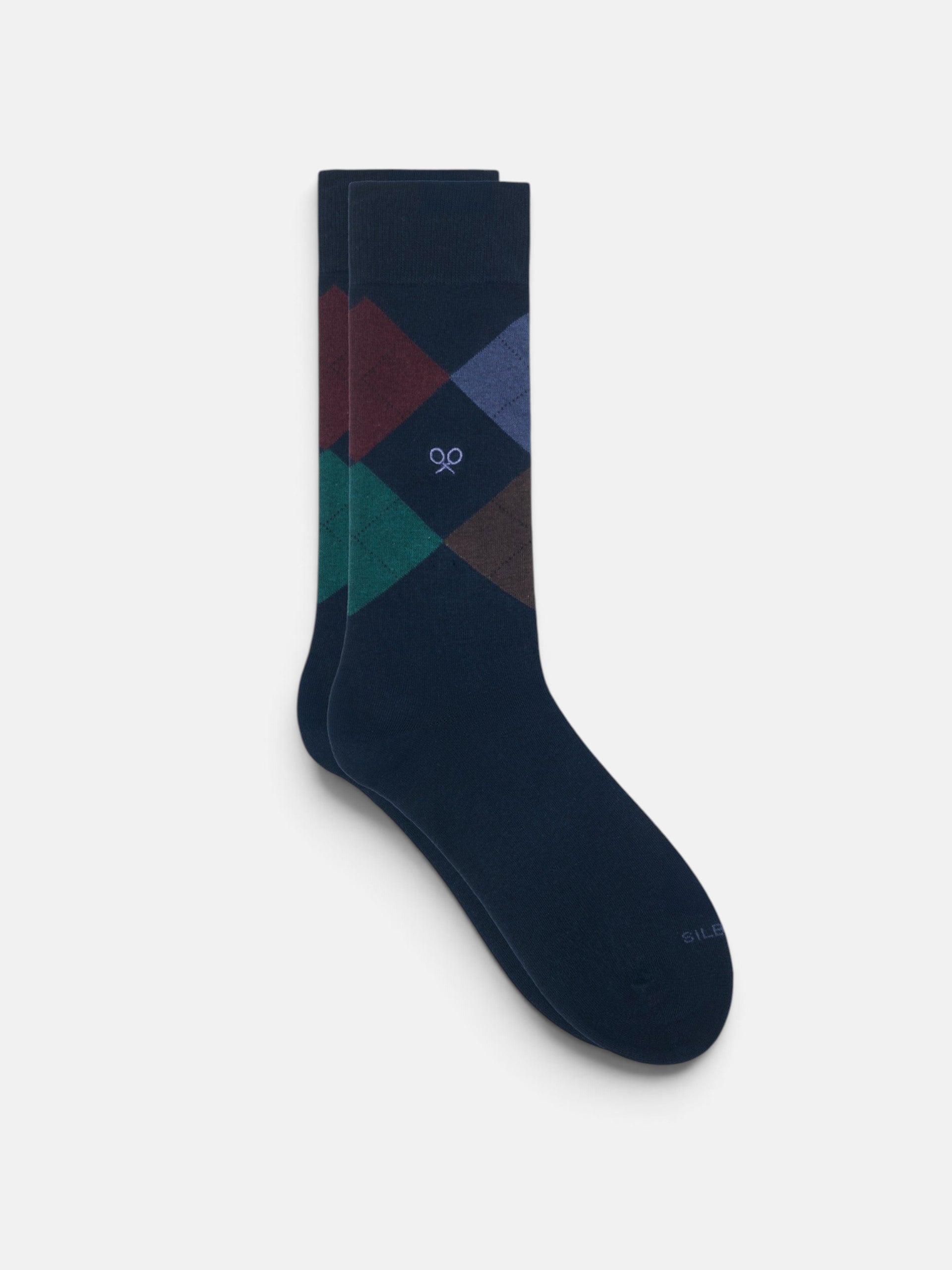 Calcetín rombos colores azul · Silbon · azul marino