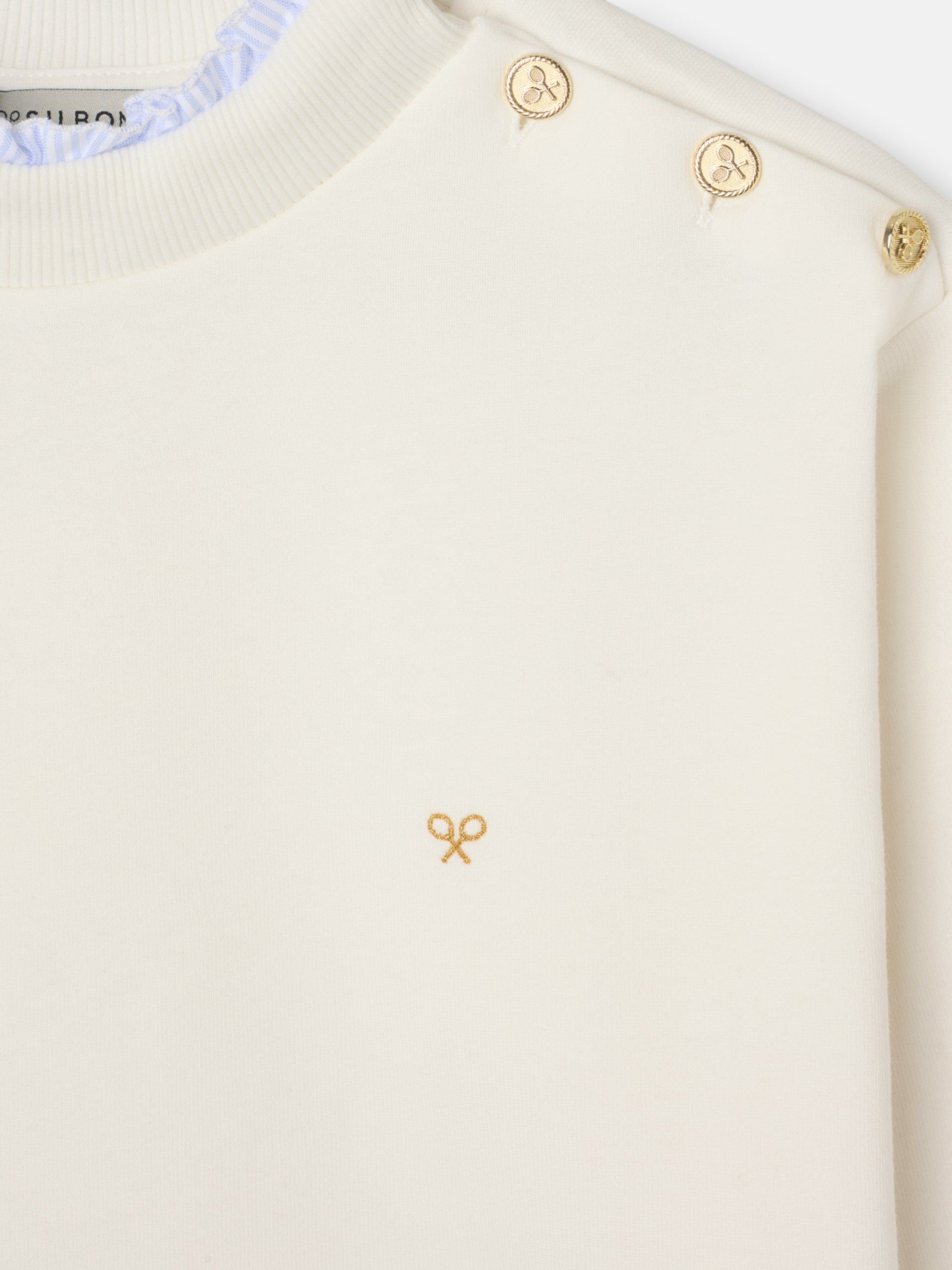 Sudadera con cuello y hombros de volante · Silbon · crudo