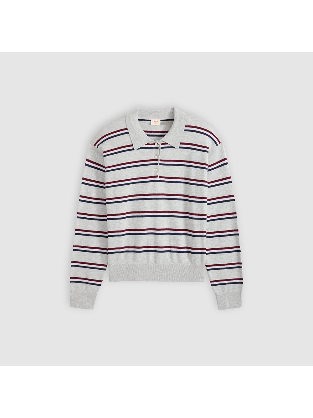 Jersey de rayas con cuello polo · Levi’s · Gris y burdeos