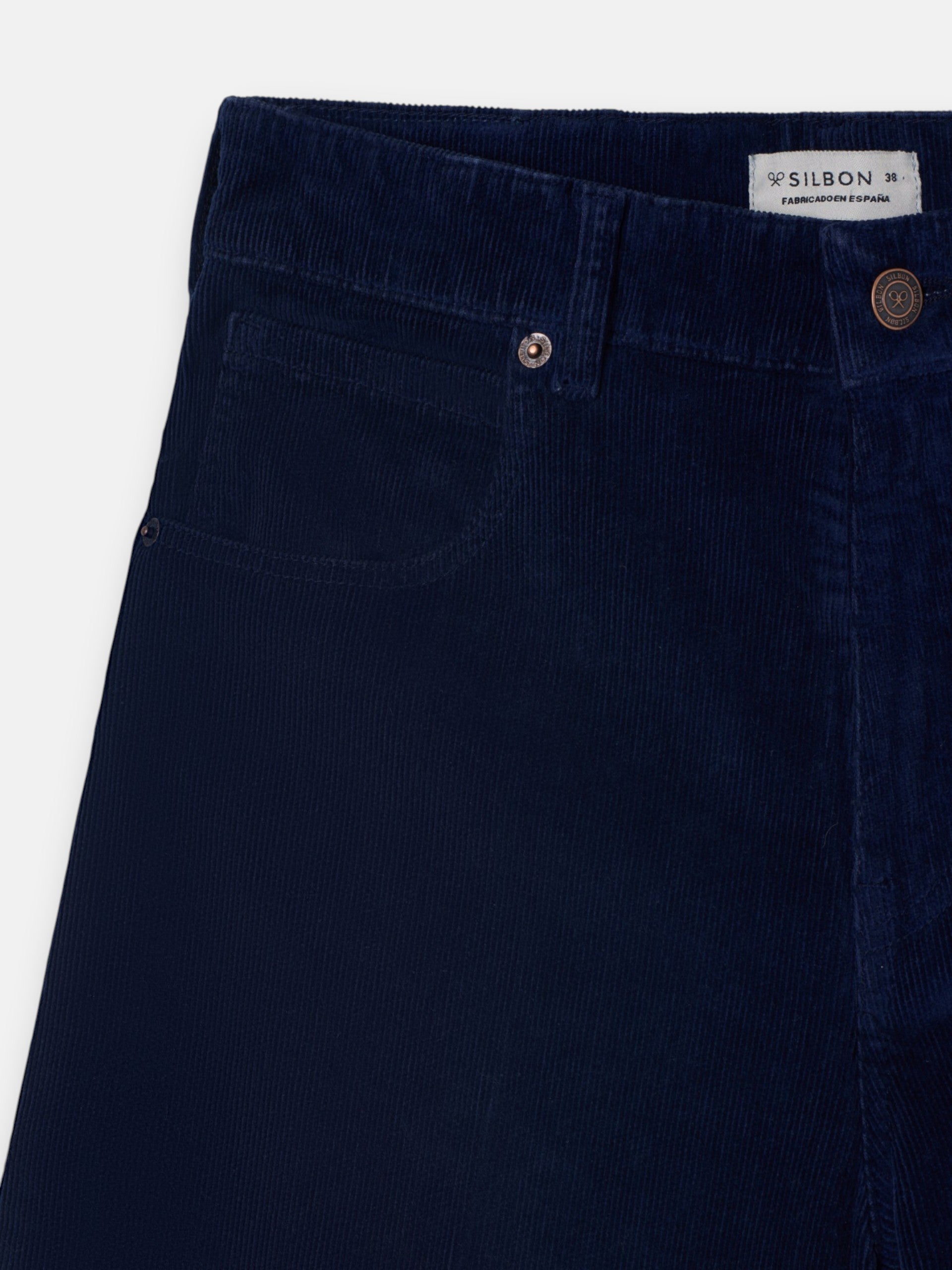 Pantalón ancho micropana azul · Silbon · azul marino