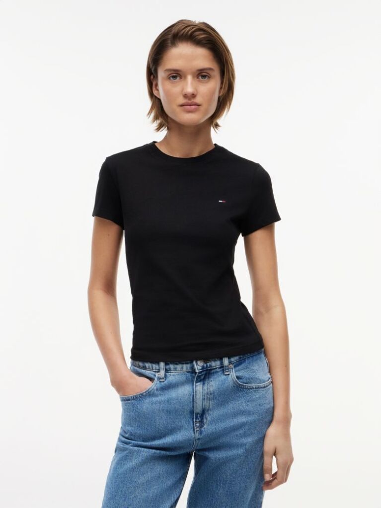 Camiseta de cuello redondo · Tommy Hilfiger · negro