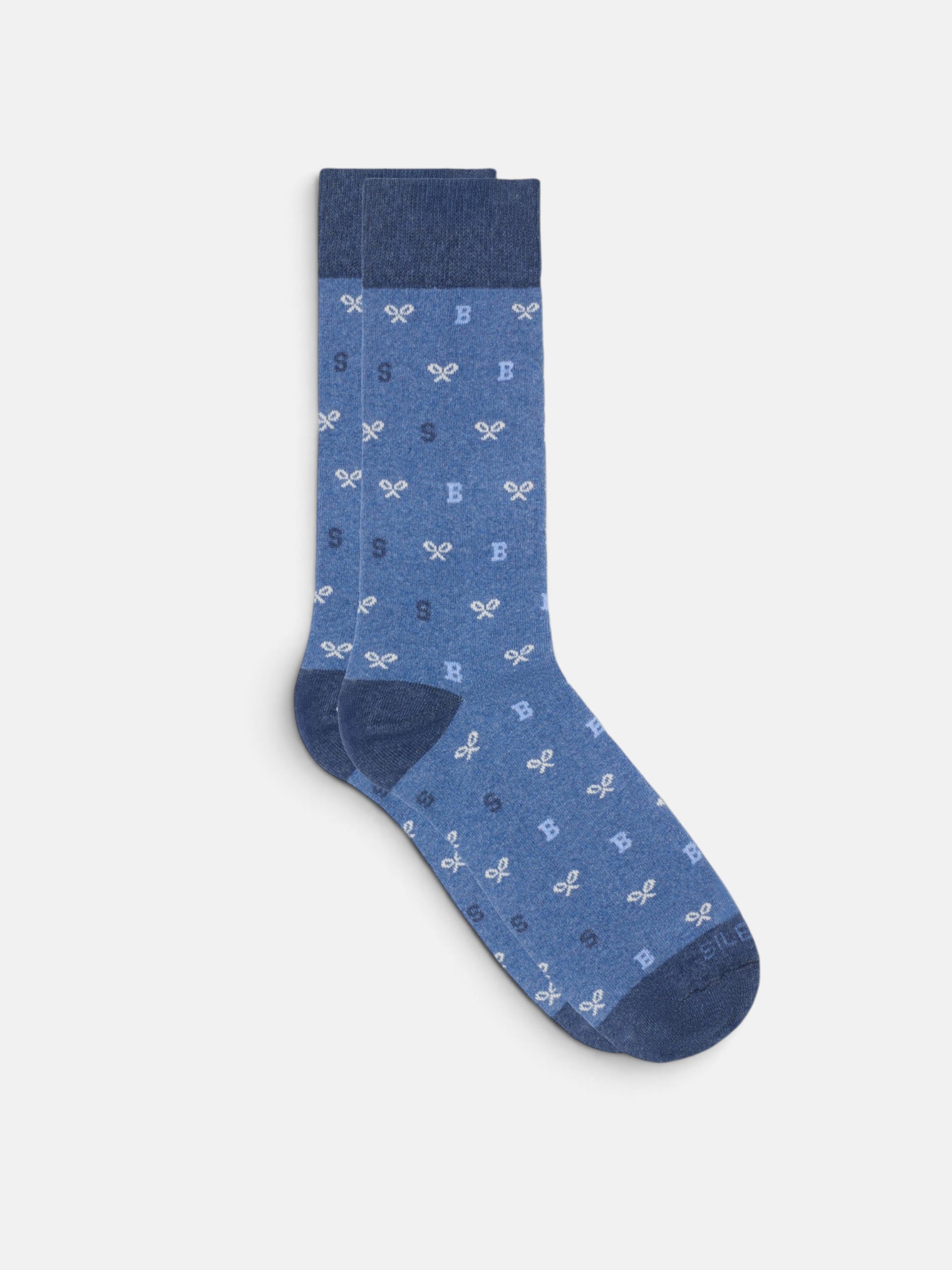 Calcetín motivos letras azul · Silbon