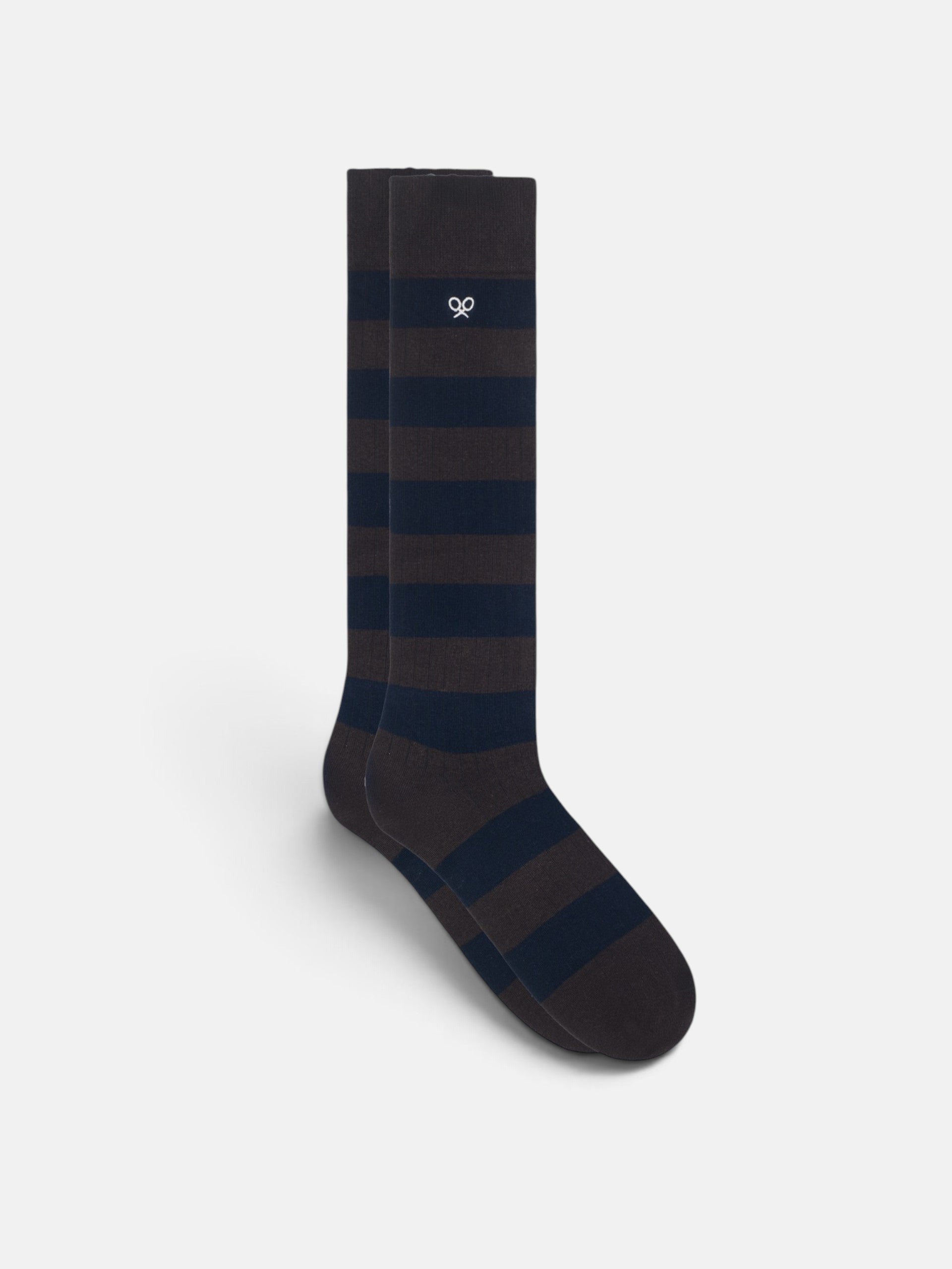 Calcetín raya ancha bicolor · Silbon · burdeos
