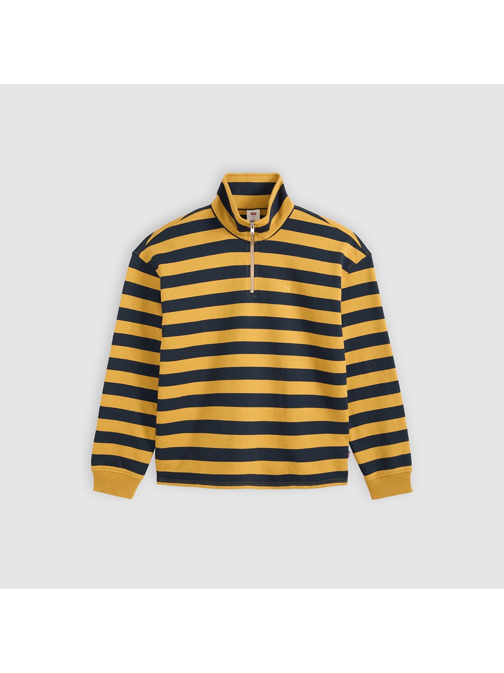 Polo de rayas con media cremallera · Levi’s · mostaza y azul marino