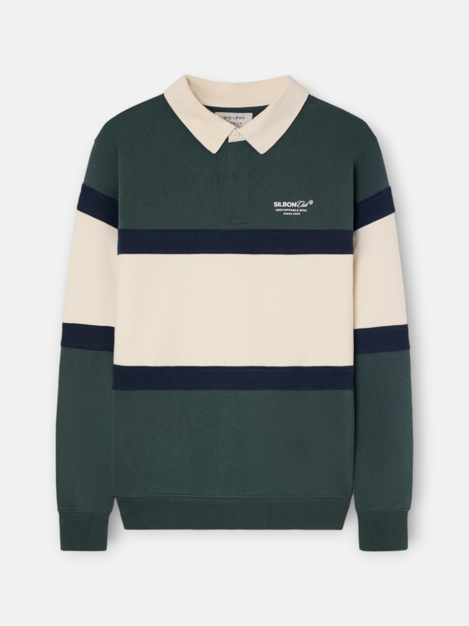 Sudadera cuello polo silbon · Silbon · verde oscuro