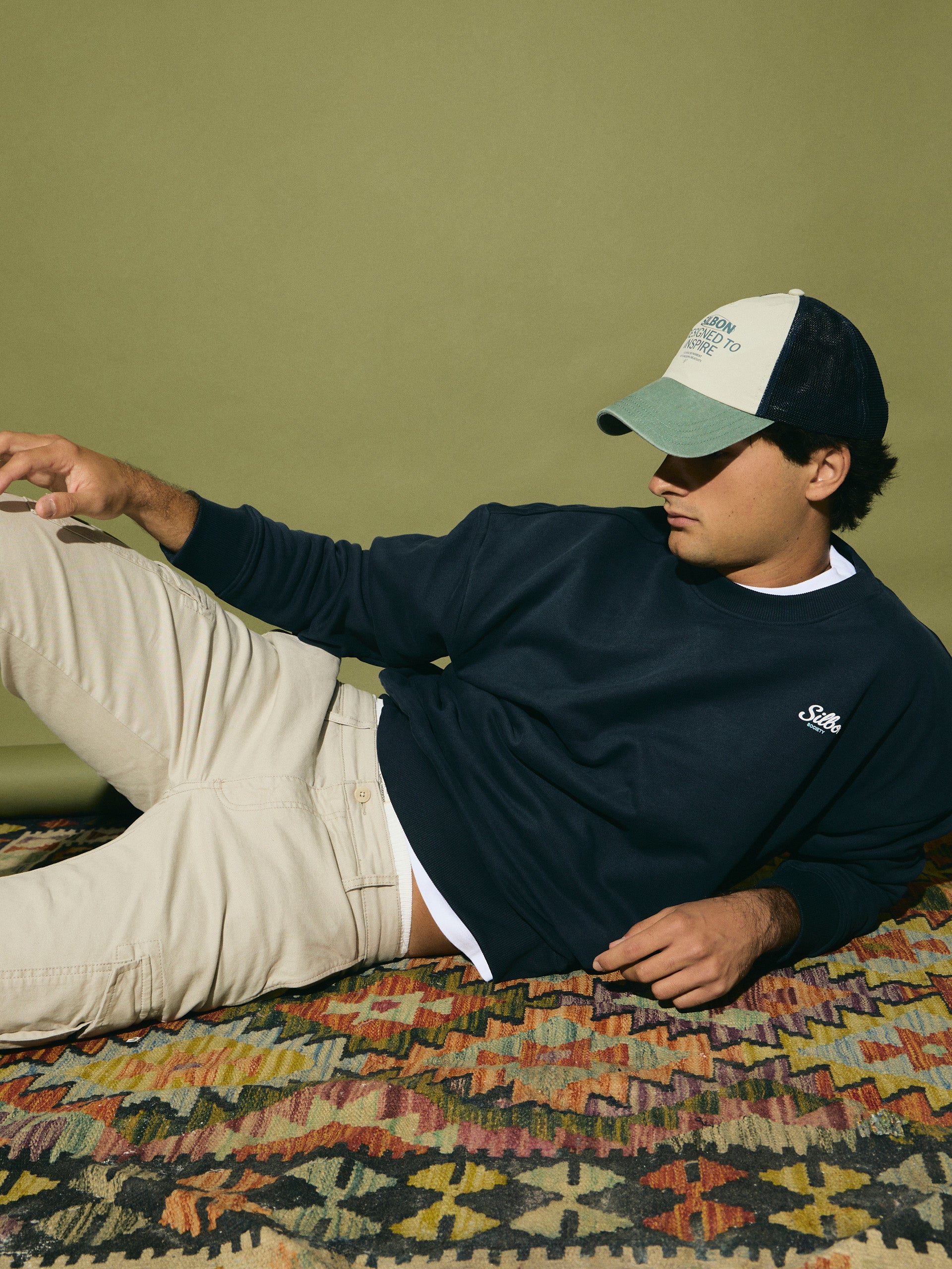 Sudadera holgada con logotipo · Silbon · azul