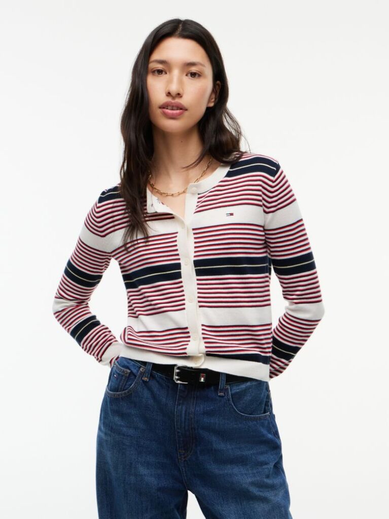 Cárdigan de cuello redondo · Tommy Hilfiger ·Rojo, azul y blanco. 